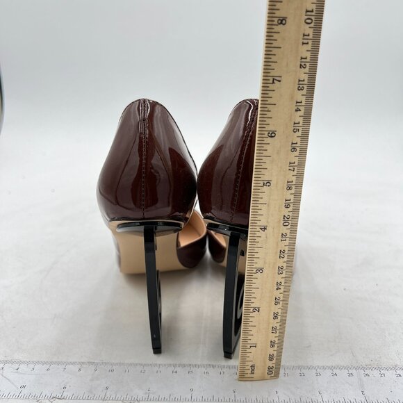 FSJ Brown Pointed Toe Pumps for Women Black High Heel Dorsay Party Prom Shoe - Picture 5 of 8